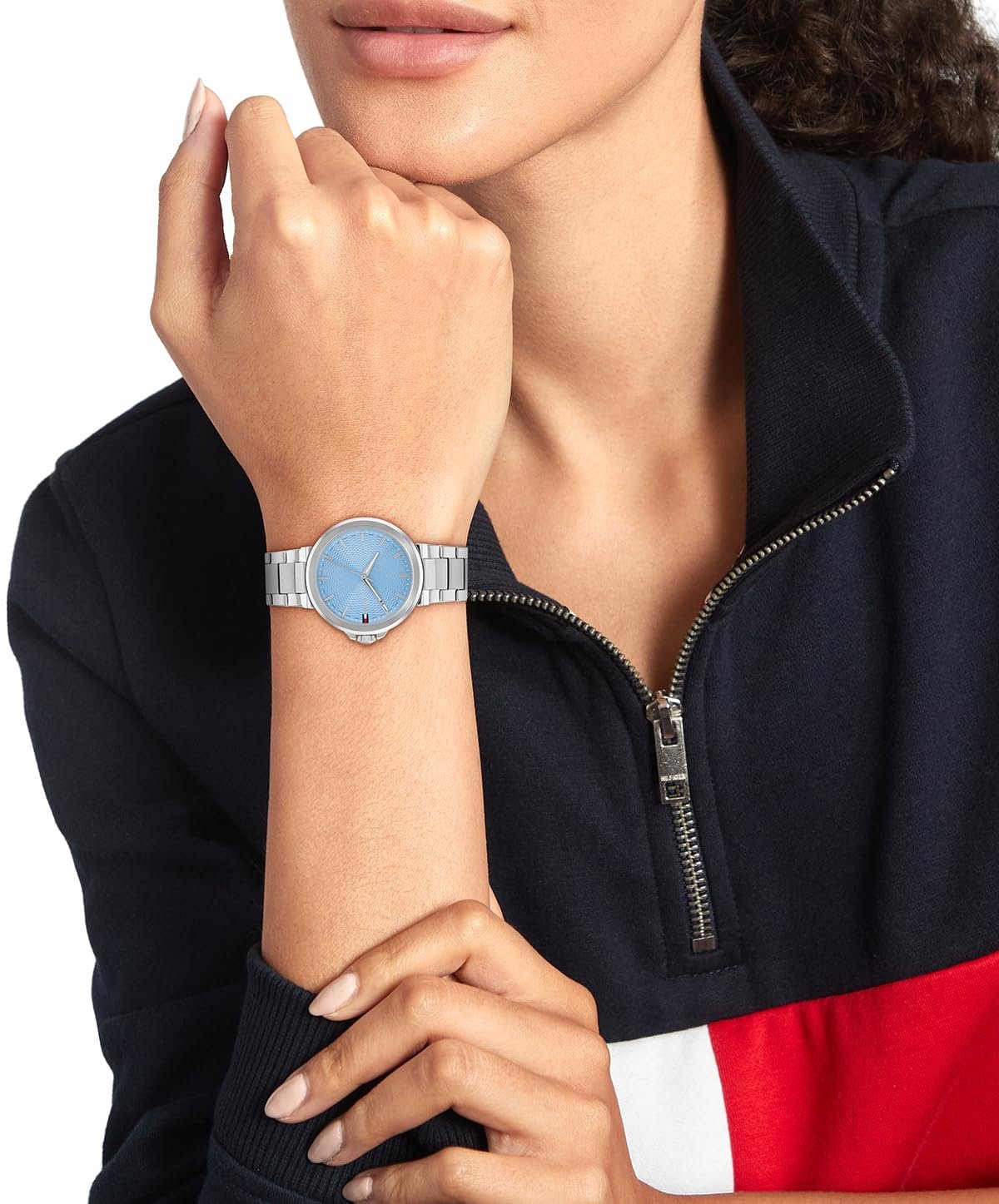 Женские часы Tommy Hilfiger с тремя стрелками, кварцевый механизм, серебристый ремешок из нержавеющей стали, фото №4