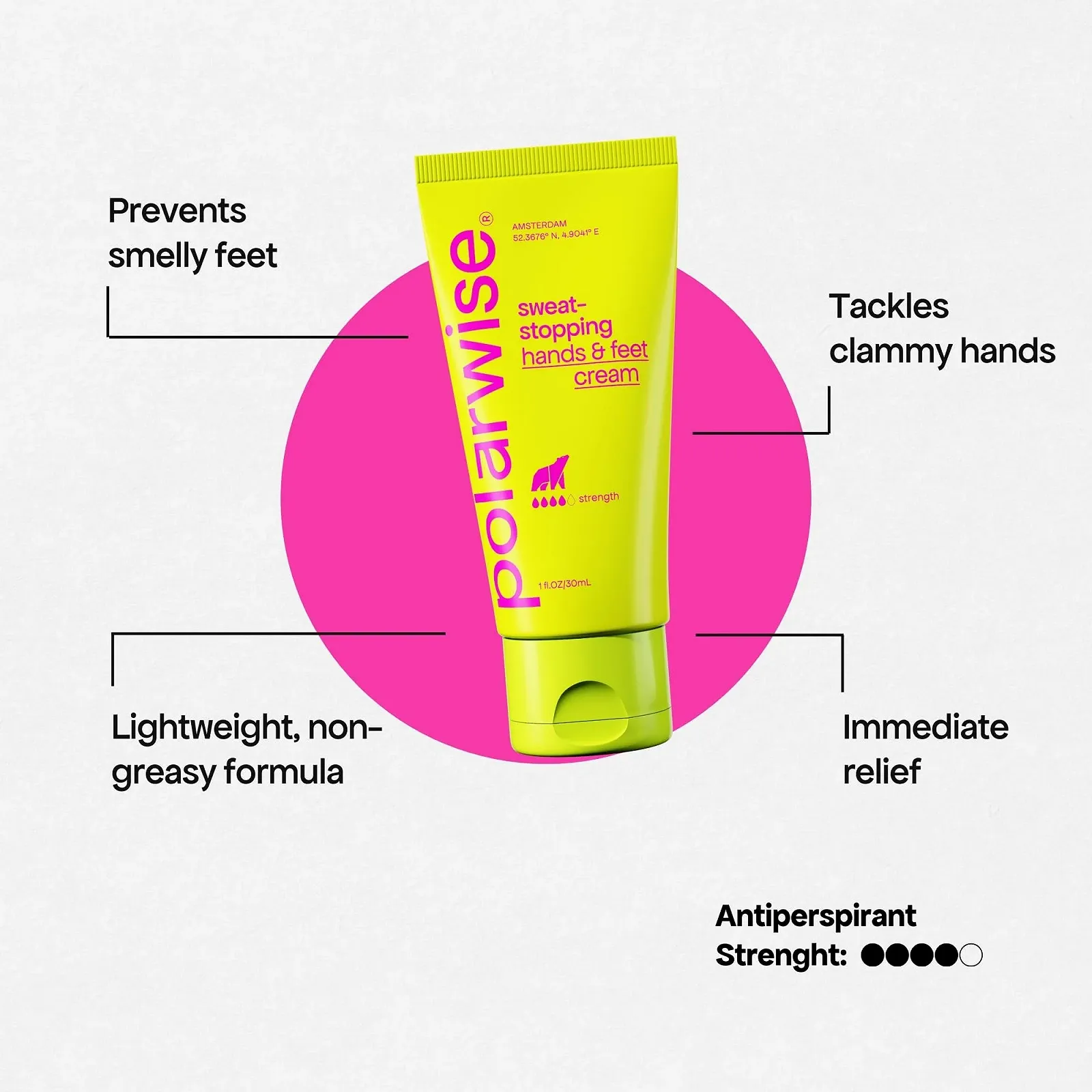 Крем Polarwise для рук и ног против потовыделения - для чрезмерного потовыделения - Легкая, нежирная формула - Для рук и ног, фото №3