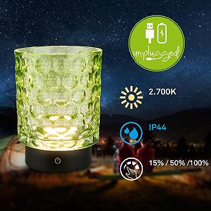 Настольная лампа BRILONER LED Wireless IP44 Стеклянная Сенсорная 15 x 11 см Green synthetic.ua - Фото 1