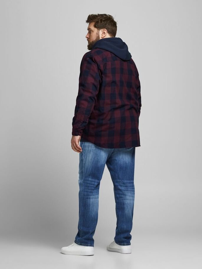 Рубашка Jack&Jones JJEGINGHAM TWILL L/S PS NOOS 12183107 Бордовый 4XL, фото №2