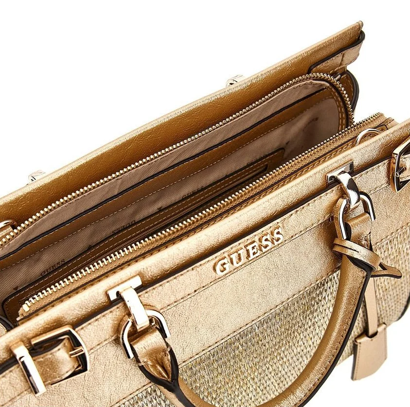 Женская сумка Guess - Sestri Luxury Satchel Золотистый, фото №3