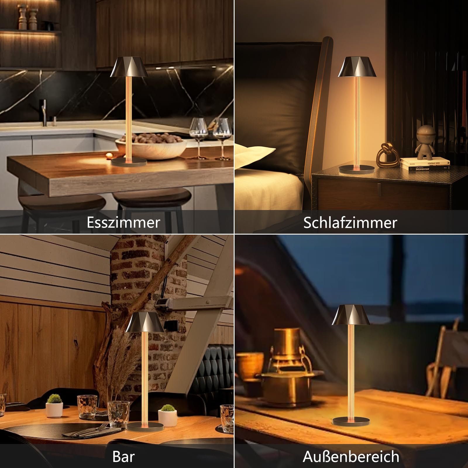 Настільна лампа LED Бездротова Набір з 2 шт 6000 mAh USB-C IPX4, фото №8