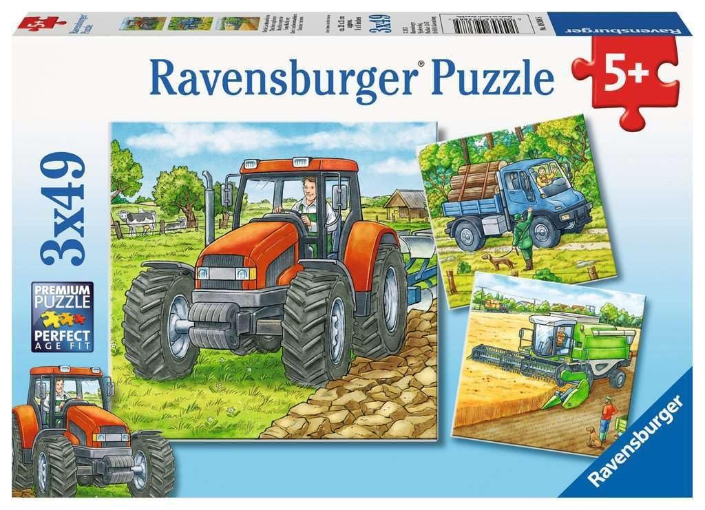Пазл Ravensburger Large Agricultural Machinery 09388 3 x 49 элементов, фото №1
