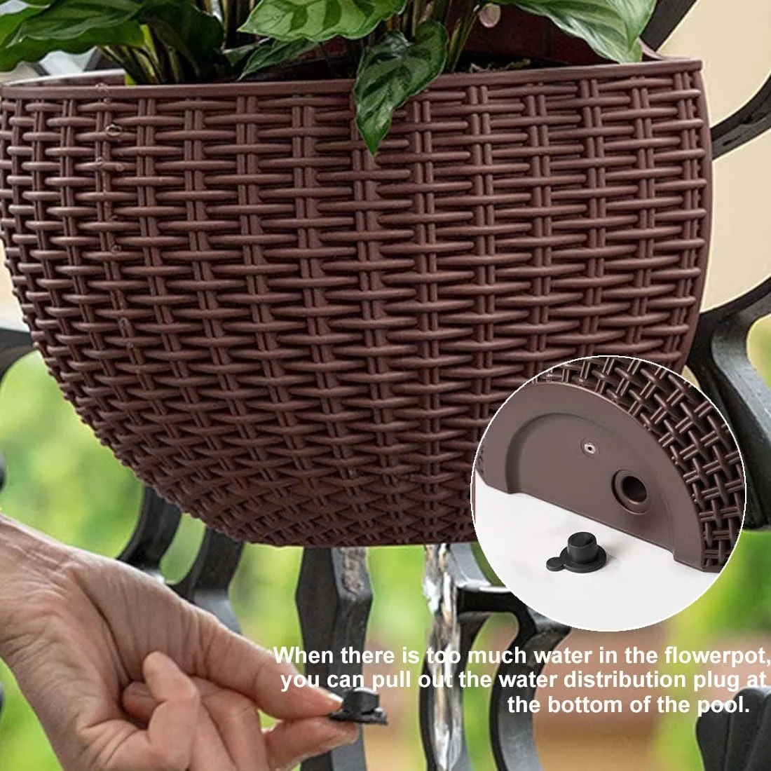 Настінне кашпо 2 шт. Пластик Напівкругле Білий, фото №3 Настінне кашпо 2 шт. Пластик Напівкругле Білий, фото №3