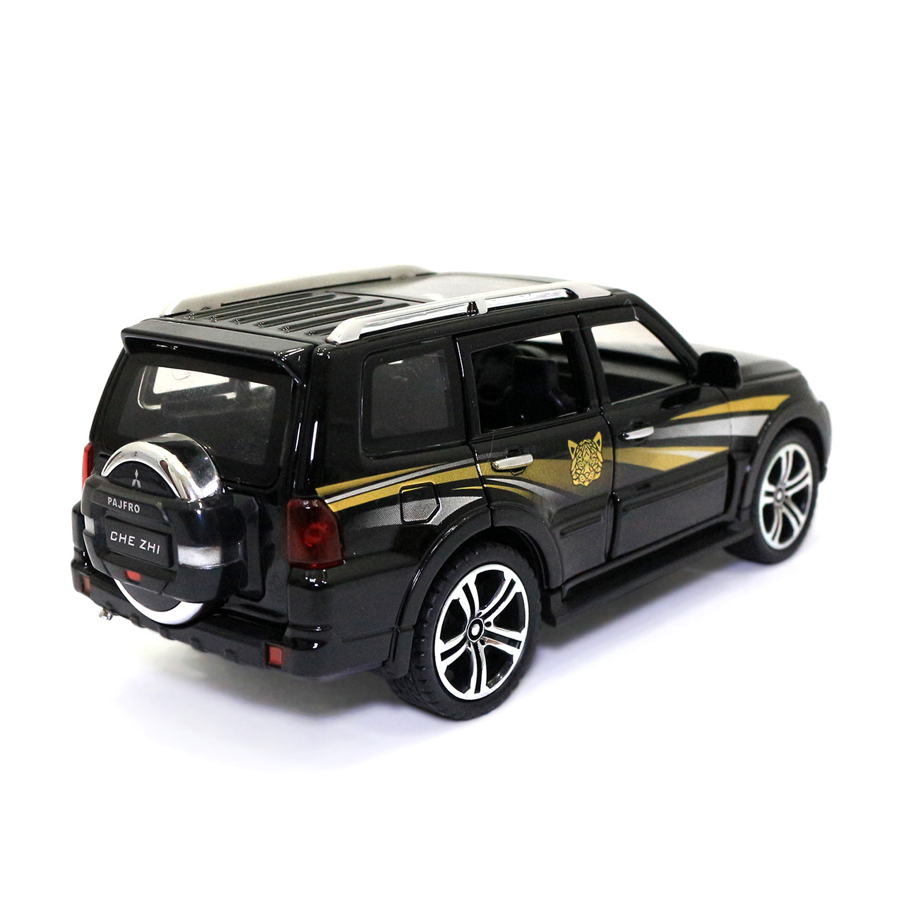 Машинка металлическая Mitsubishi Pajero AutoExpert Митсубиси Паджеро джип черный звук свет 16 см (GT-2156), фото №3