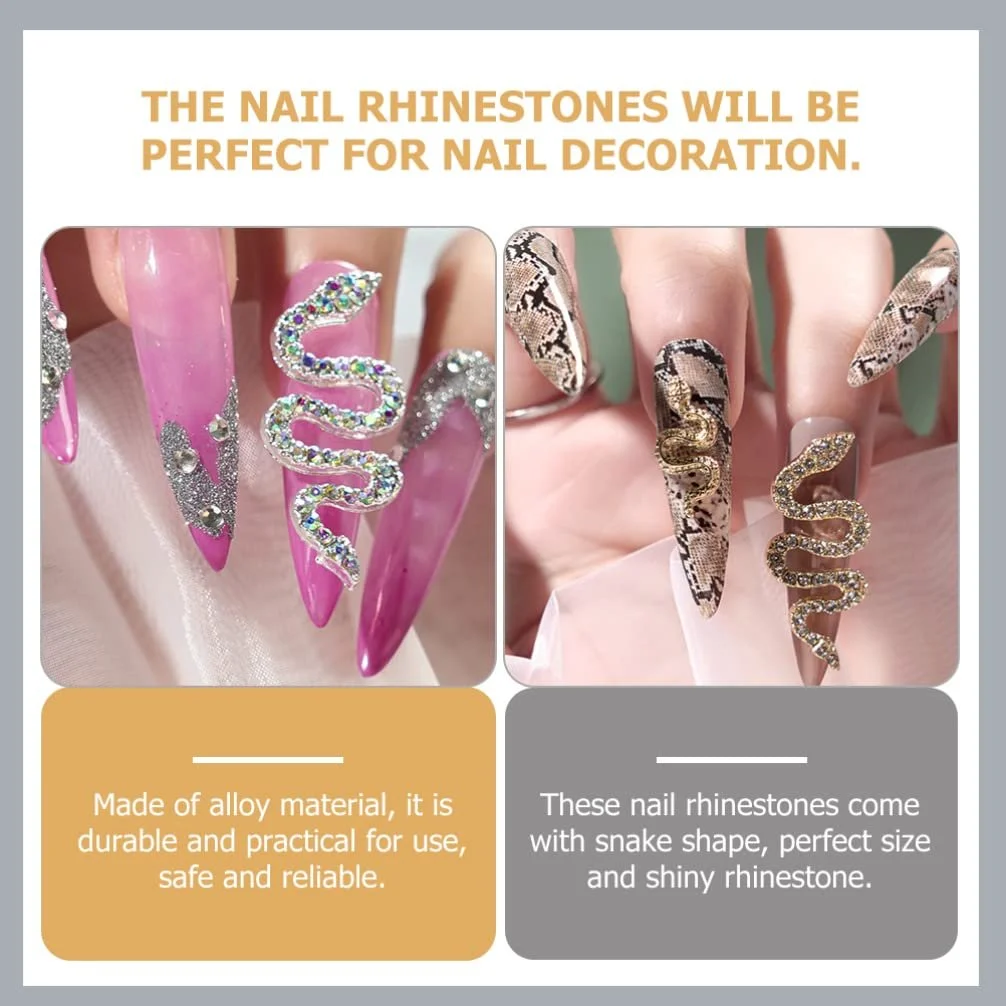 Підвіска для нігтів Lurrose змія зі сплаву 7 шт, підвіска для манікюру, фото №4 Підвіска для нігтів Lurrose змія зі сплаву 7 шт, підвіска для манікюру, фото №4
