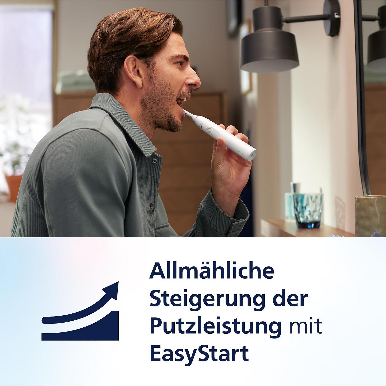 Зубна щітка електрична Philips Sonicare 5500 HX7110/02 звукова 2 режими, контроль тиску, EasyStart, SmarTimer та BrushPacer, біла, фото №6