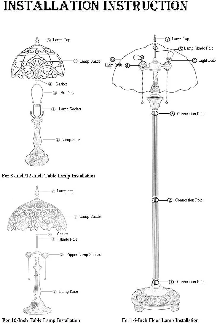 Настільна лампа Tiffany Style Mediterranean вітражне скло 20 см 38 см Зелена, фото №8