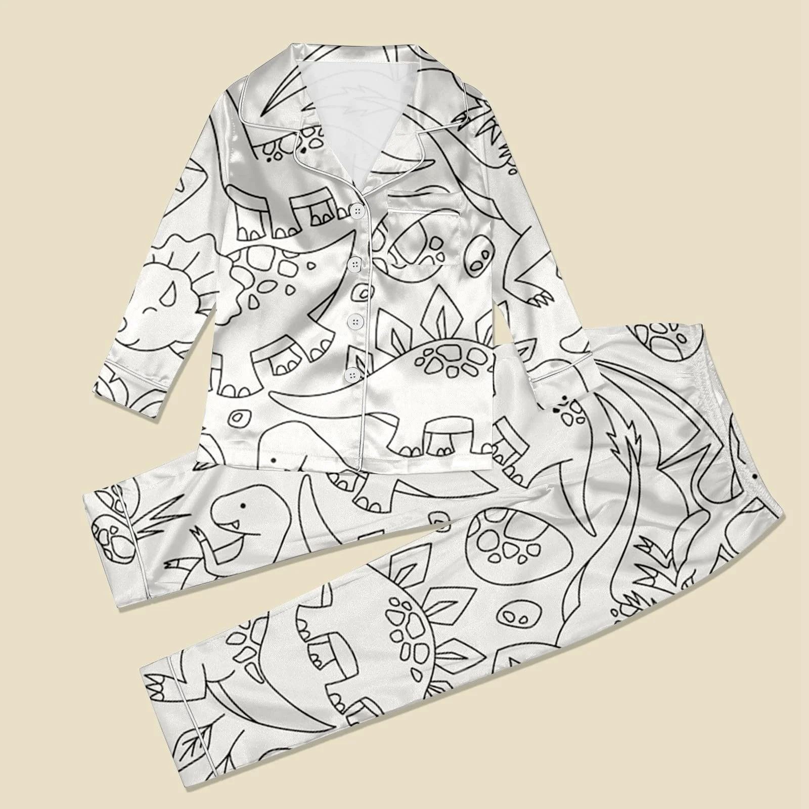 Дитяча піжама для розмальовування Cartoon Print White, фото №5 Дитяча піжама для розмальовування Cartoon Print White, фото №5