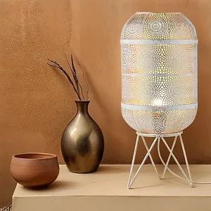 Настільна лампа Marrakech Verdure 45 см Метал White Gold E27 synthetic.ua - Фото 1