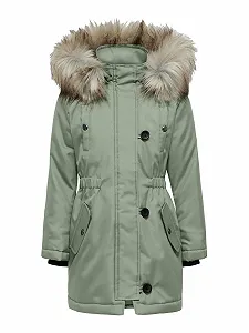 Зимняя куртка для девочек ONLY Kids Kogiris Parka с меховым капюшоном - Фото 1