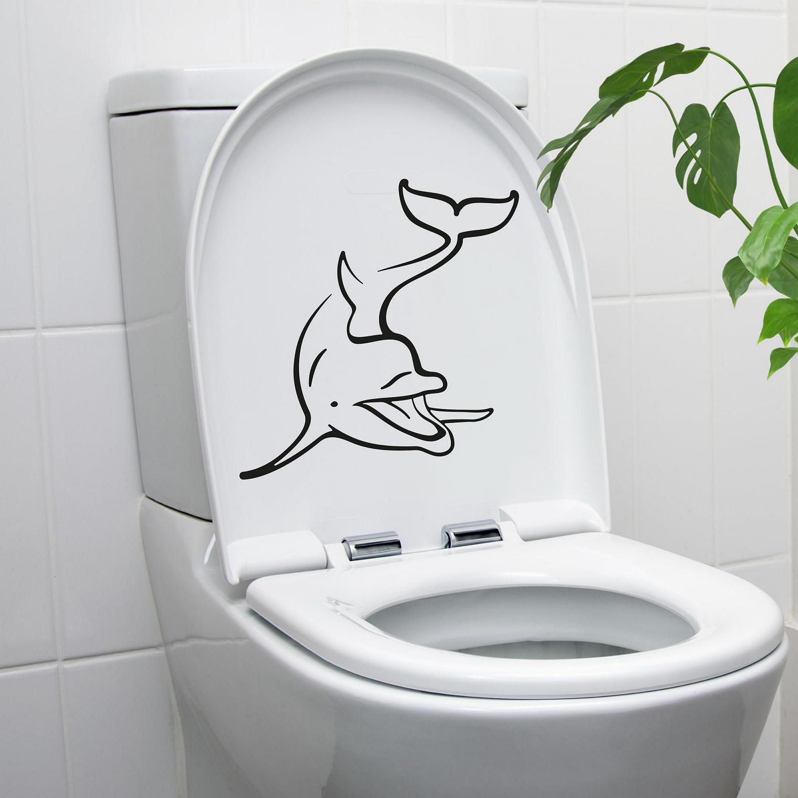 Наклейка на кришку унітазу GRAZDesign Дельфін 22 x 30 см Чорний, фото №7
