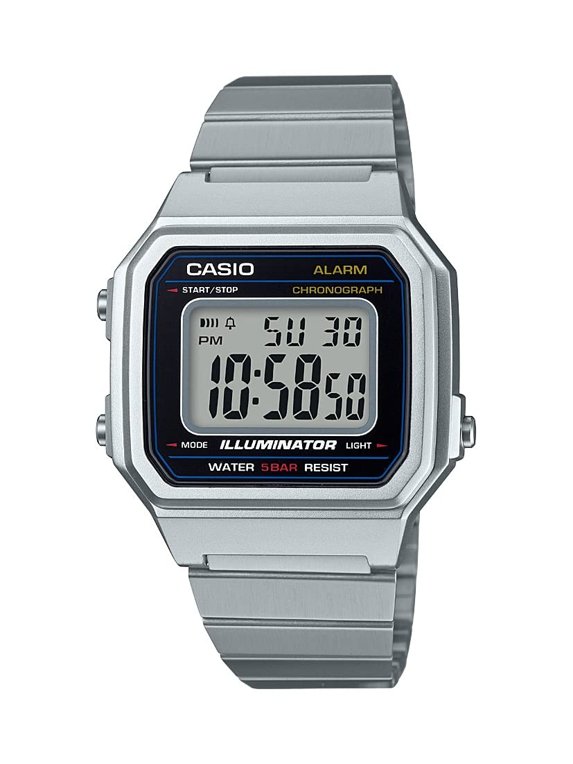 Годинник Casio Unisex Adult Digital Quartz з нержавіючим ремінцем сріблястий, фото №1