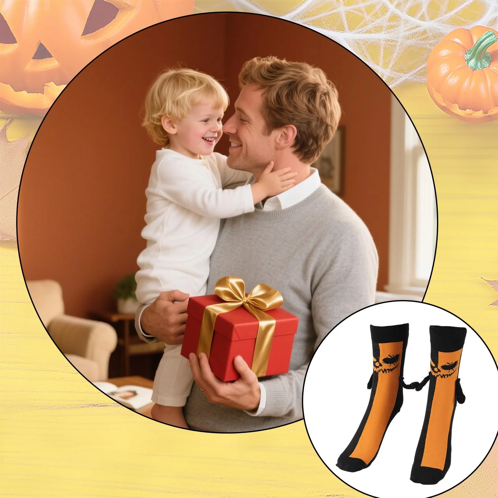 Комплект шкарпеток на Хелловін (2 пари) Magnetic Pumpkin Face, Hand in Hand, фото №7