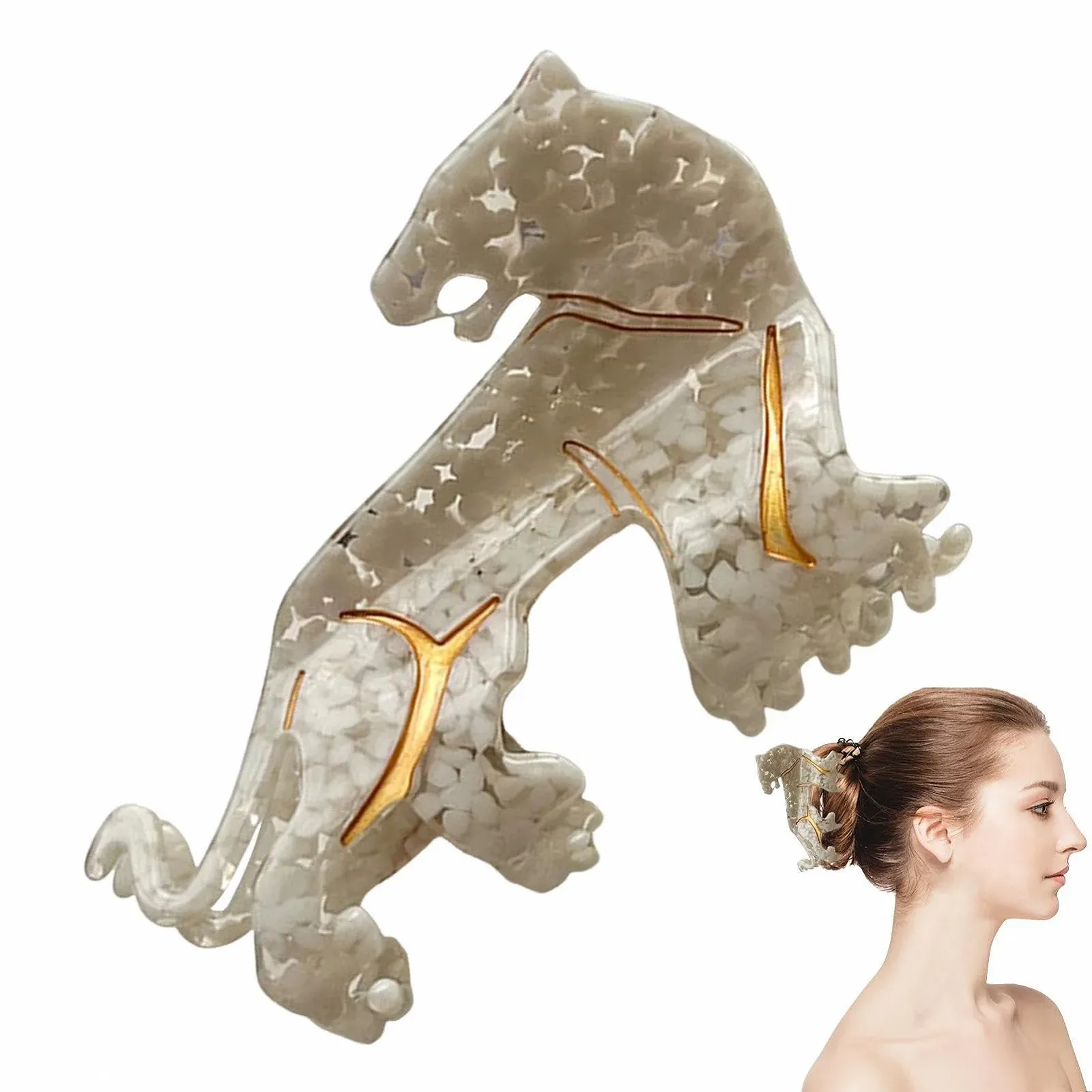 Краб для волос Леопард Animal Claw Clips Средний, фото №7 Краб для волос Леопард Animal Claw Clips Средний, фото №7