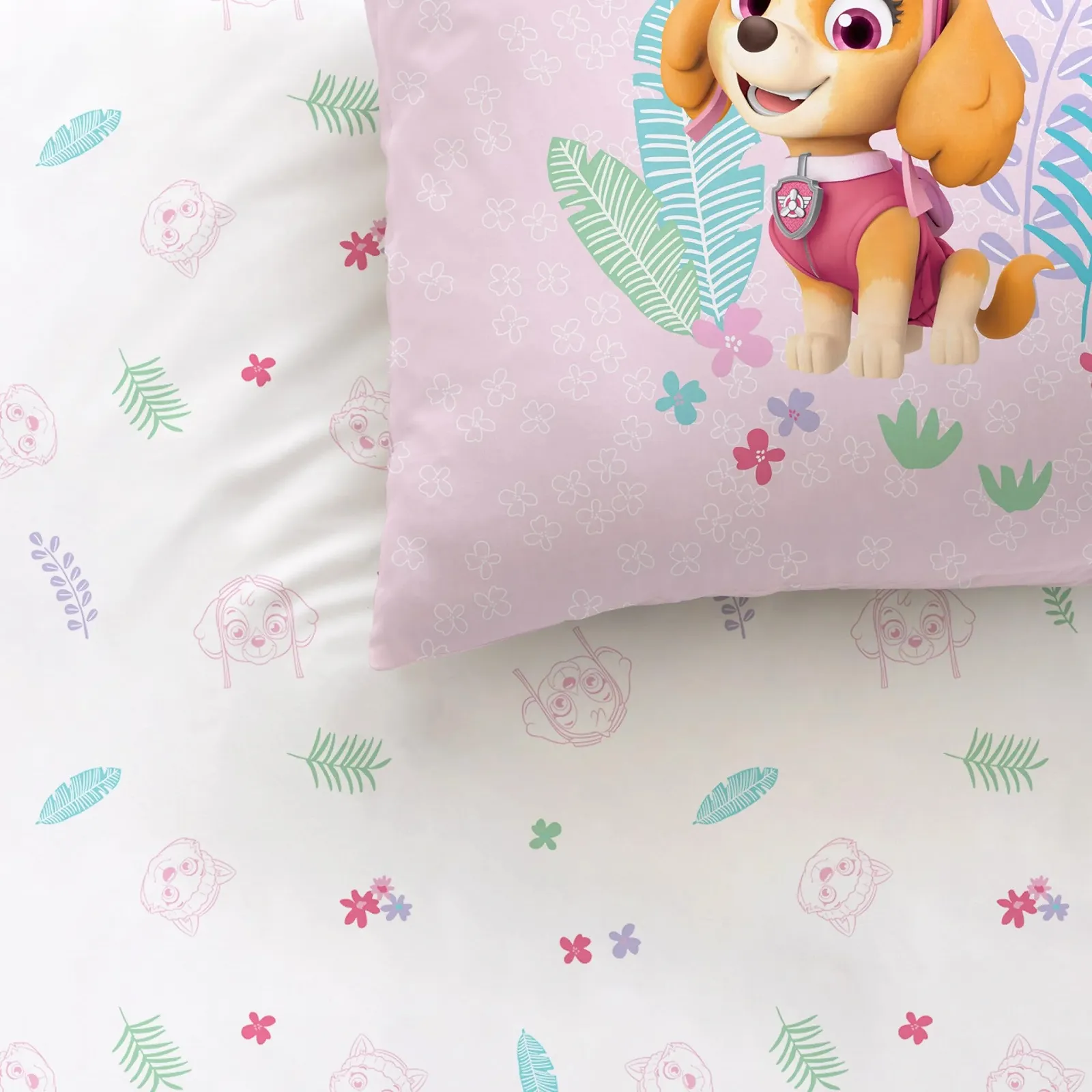 Постельное белье Фланель Paw Patrol Skye & Everest 135 x 200 см Розовый, фото №4