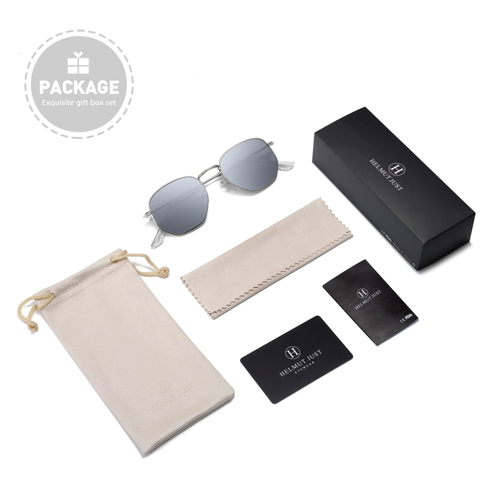 Сонцезахисні окуляри H HELMUT JUST Шестикутні Ретро Поляризовані Металеві, фото №7 Сонцезахисні окуляри H HELMUT JUST Шестикутні Ретро Поляризовані Металеві, фото №7