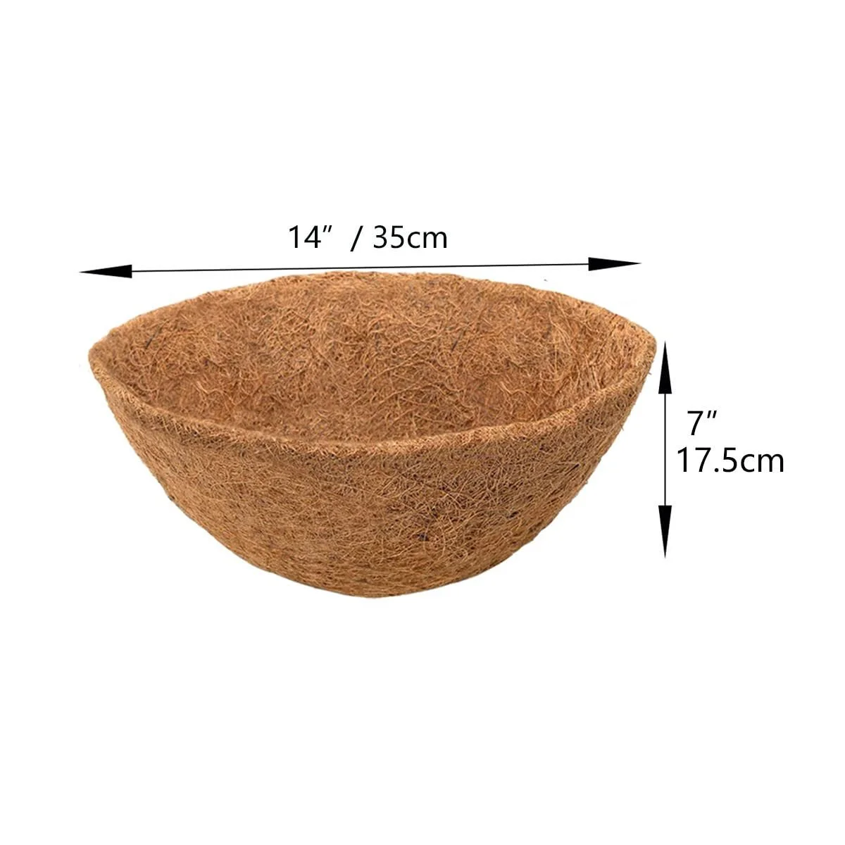 Кокосовые вкладыши 2 штуки, 35 см, натуральные, для подвесных корзин, кокосовый мат, фото №2