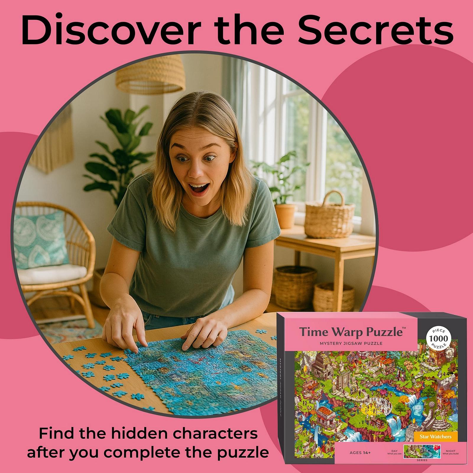 Пазл Time Warp Puzzle Day Night Starwatchers 1000 деталей меняющий изображение 67,6 x 48,9 см (26,5 x 19,25 дюйма), фото №3