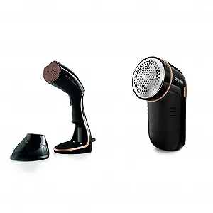 Вертикальный отпариватель Grundig ST7950 Black/Copper и машинка для удаления катышков Philips Black/Gold - Фото 1