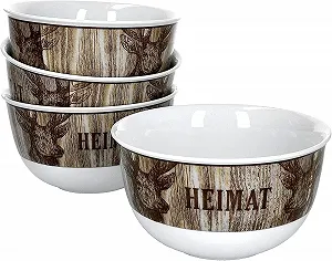 Глубокая миска Ritzenhoff & Breker Deer Chalet Heimat Фарфор 14 см диаметр, 7.6 см высота, набор 4 шт synthetic.ua - Фото 1