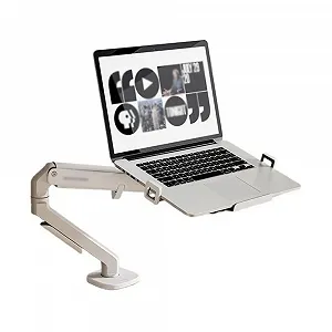 Настольный держатель для ноутбука, регулируемый, с полкой и зажимом/втулкой - Фото 1