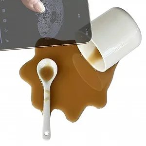 Подставка для мобильного телефона Spilled Coffee Design Настольная док-станция для смартфонов ABS Держатель для офисного стола, кухни, автомобиля, видеозаписи, потоковой передачи, чтения, дисплея планшета, Funny G - Фото 1