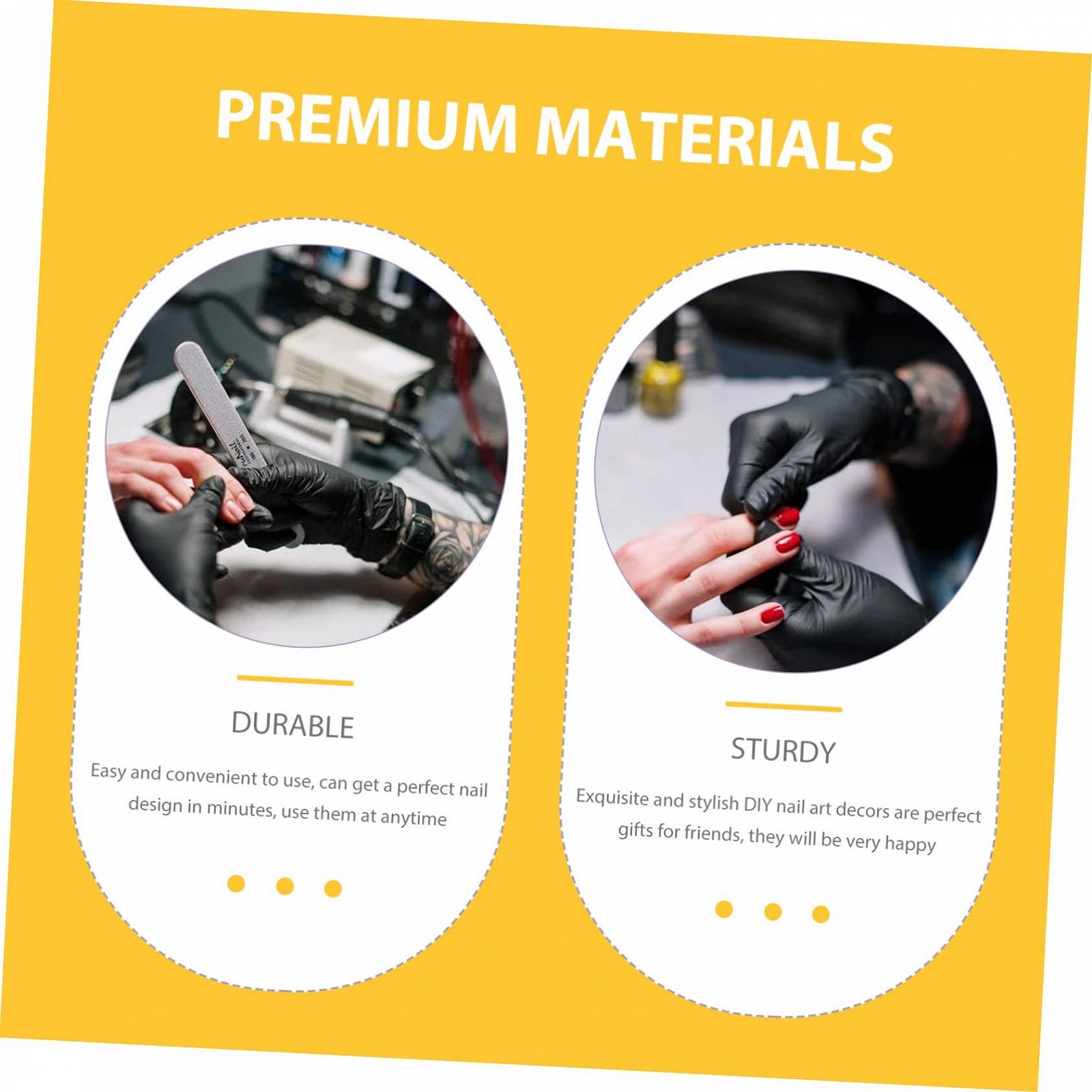 Дрель для ногтей Набор для маникюра Уход за кутикулой Ручка Аксессуары для ногтей Дизайн ногтей Украшения для лица Наклейки для ногтей 3D Декор для ногтей Маникюрный декор Сплав, 6 штук в упаковке, фото №9