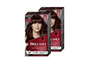 Крем-фарба для інтенсивного фарбування волосся Brillance 869 Каштановий Коричневий (2 x 170 мл) - Фото 1