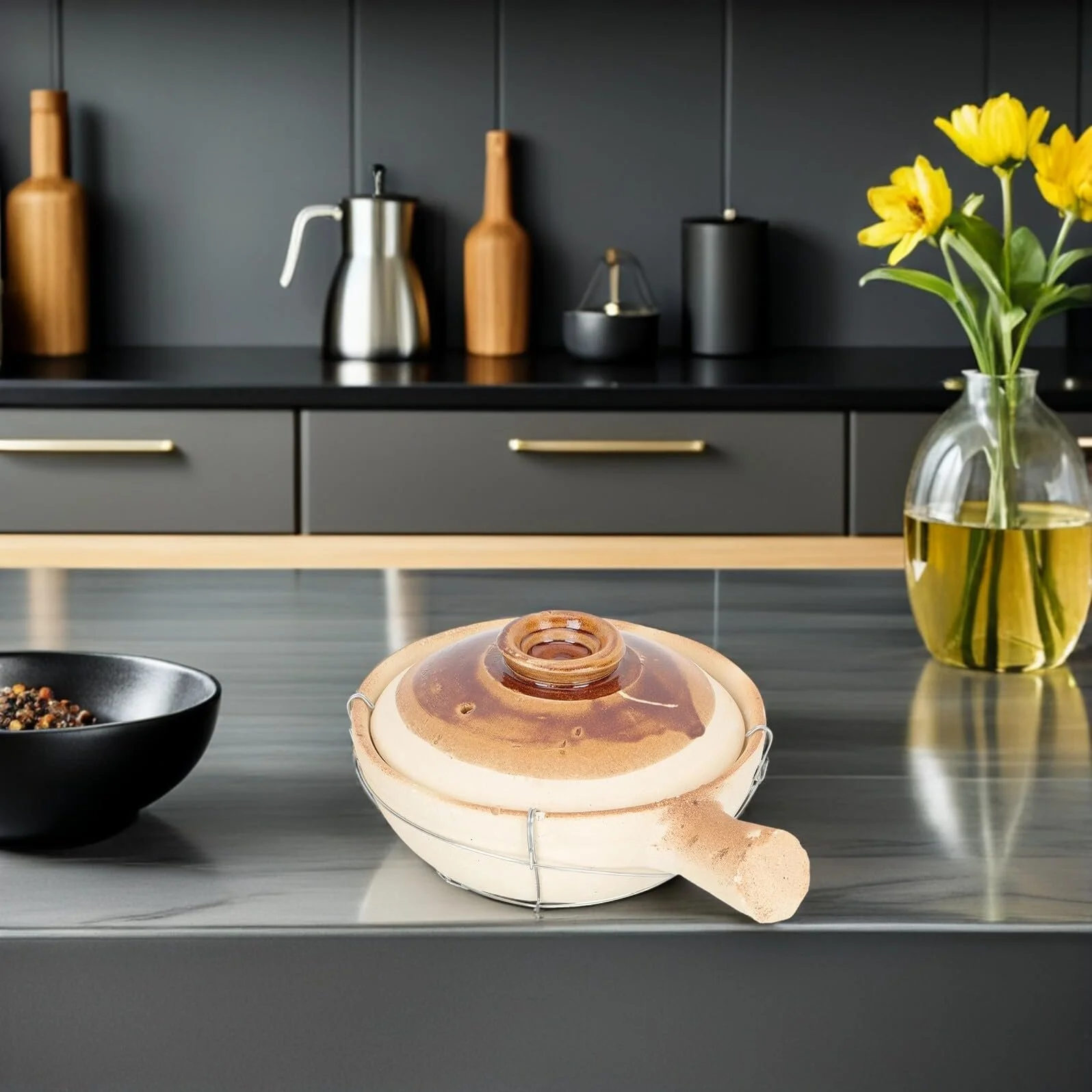 Кастрюля-кассероль термостойкая с ручкой для супа и бибимбапа, фото №8