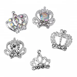 Стразы для ногтей из сплава, набор 100 шт., украшения для ногтей, 3D корона - Фото 1