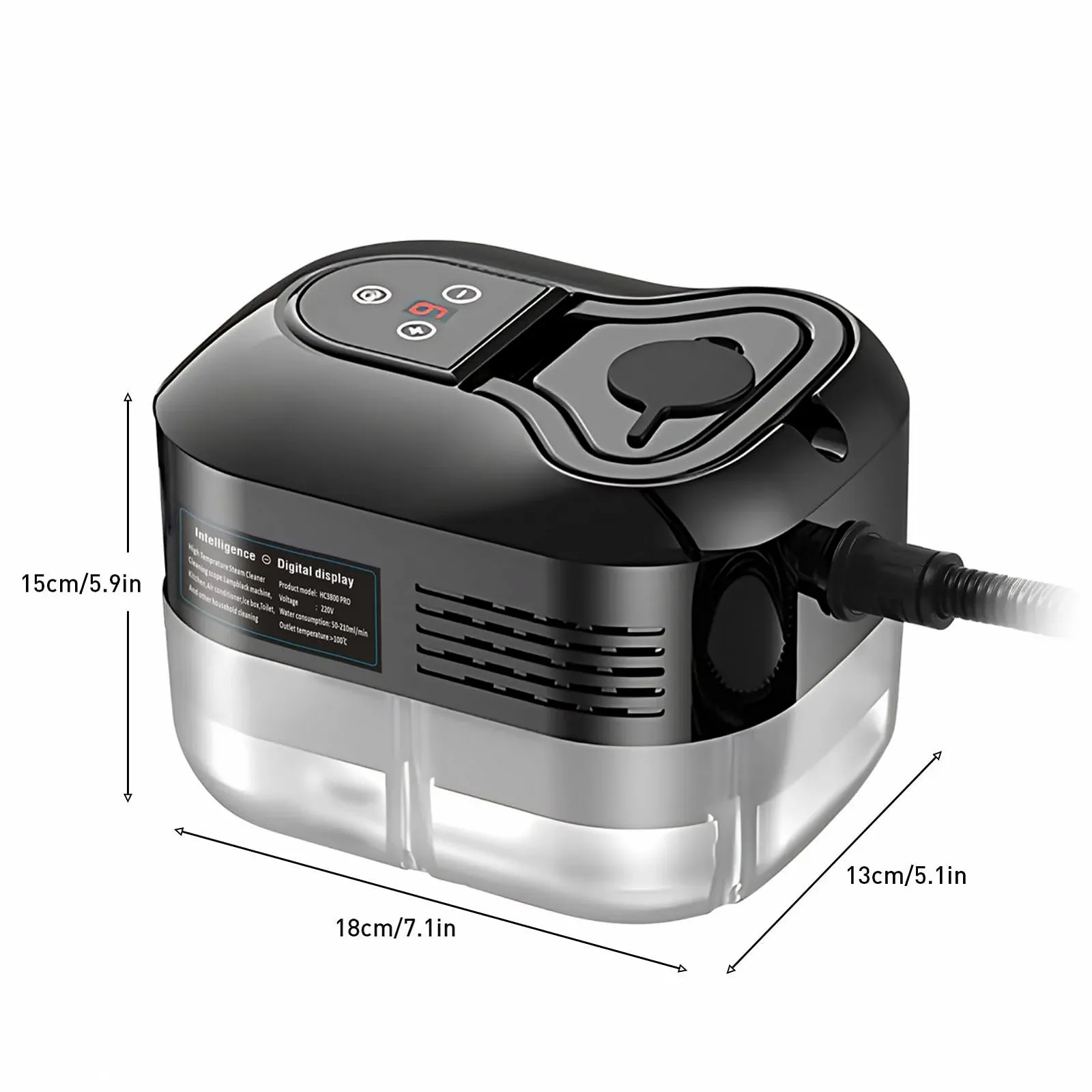 Пароочиститель ручной ERYUE Multifunction 1500 W 105 °C 4.5 Bar Чёрный, фото №4 Пароочиститель ручной ERYUE Multifunction 1500 W 105 °C 4.5 Bar Чёрный, фото №4