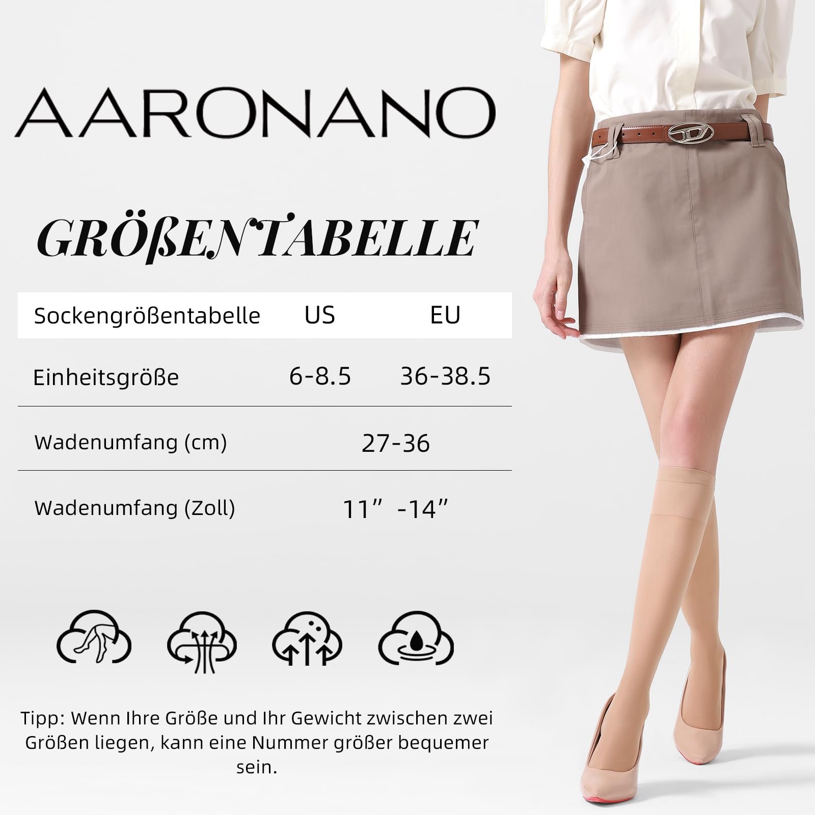 Поддерживающие женские гольфы 3 пары 40D Прозрачные нейлоновые чулки Компрессионные носки, Черный, Телесный цвет, фото №5