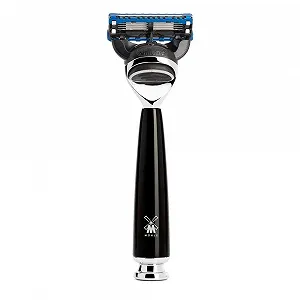 Набор для бритья MÜHLE RYTMO Pure Badger Hair / Fusion 4 предмета Смола Белый/Черный synthetic.ua - Фото 1
