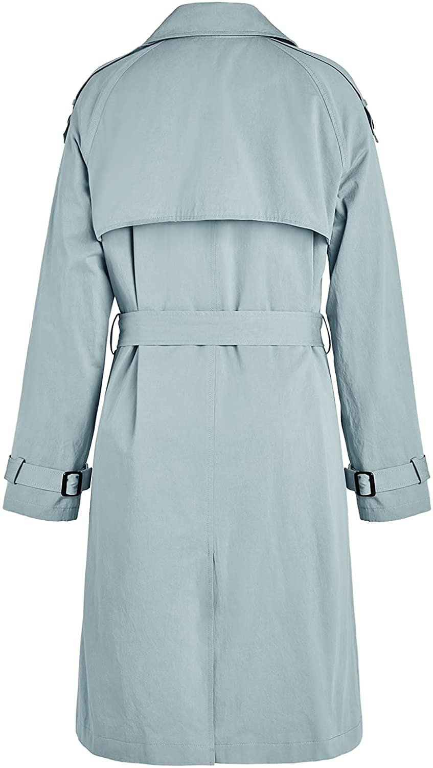 Тренч Женский Повседневный Однотонный Длинный Рукав Двубортная, фото №5