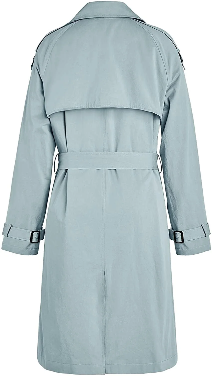 Тренч Жіночий Повсякденний Однотонний Довгий Рукав Двобортна, фото №5