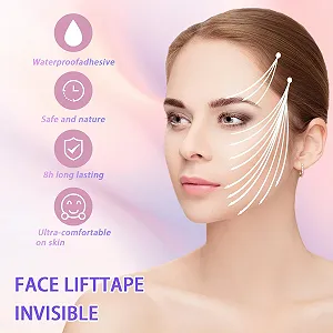 Стрічки для підтяжки обличчя Gjinxi Наліпка для підтяжки обличчя Невидима V-подібна (120 штук в упаковці) synthetic.ua - Фото 1