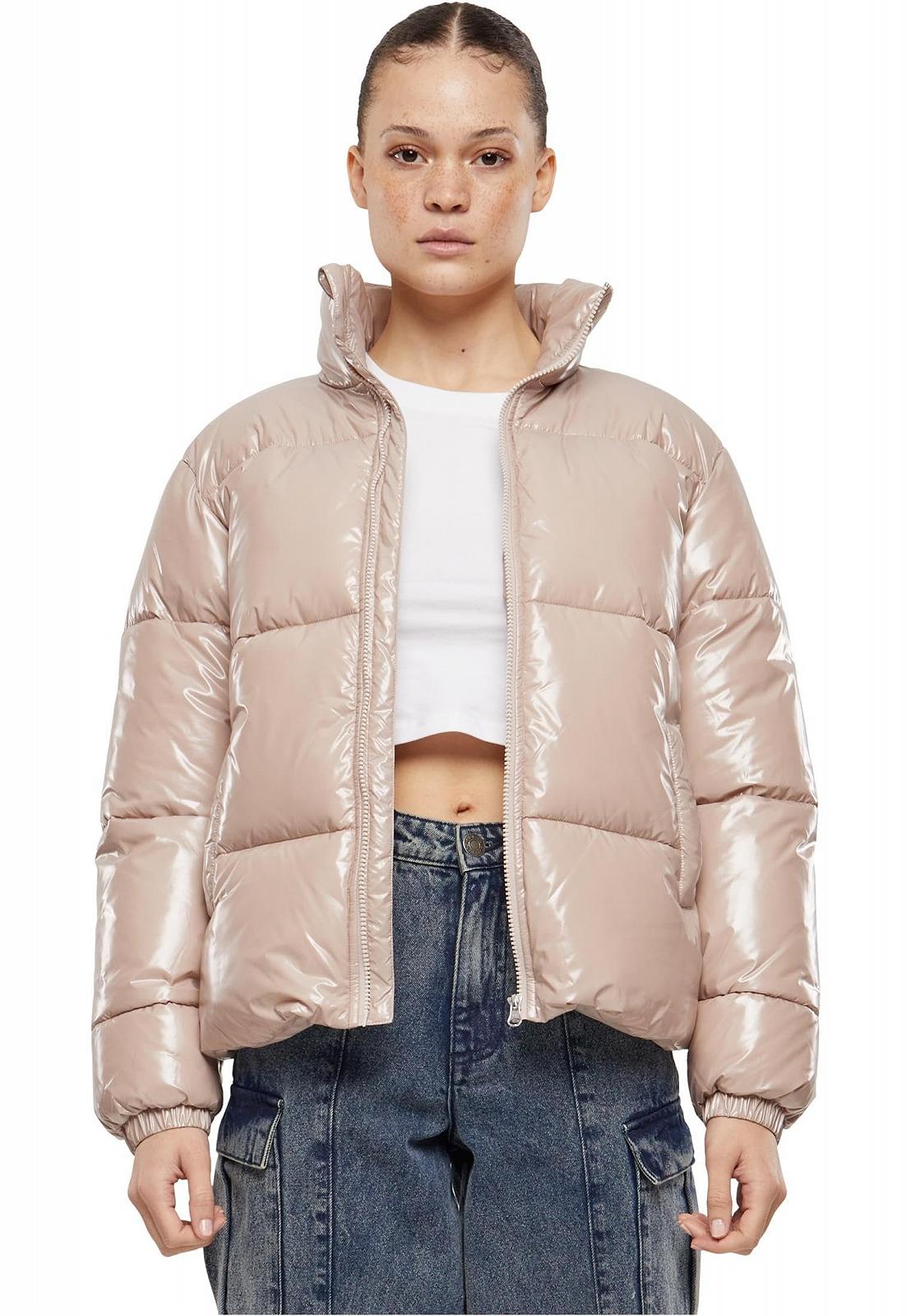 Зимняя куртка Urban Classics Ladies Recycled Short Shiny Puffer Jacket, пуховая куртка для женщин, свободный крой, фото №1