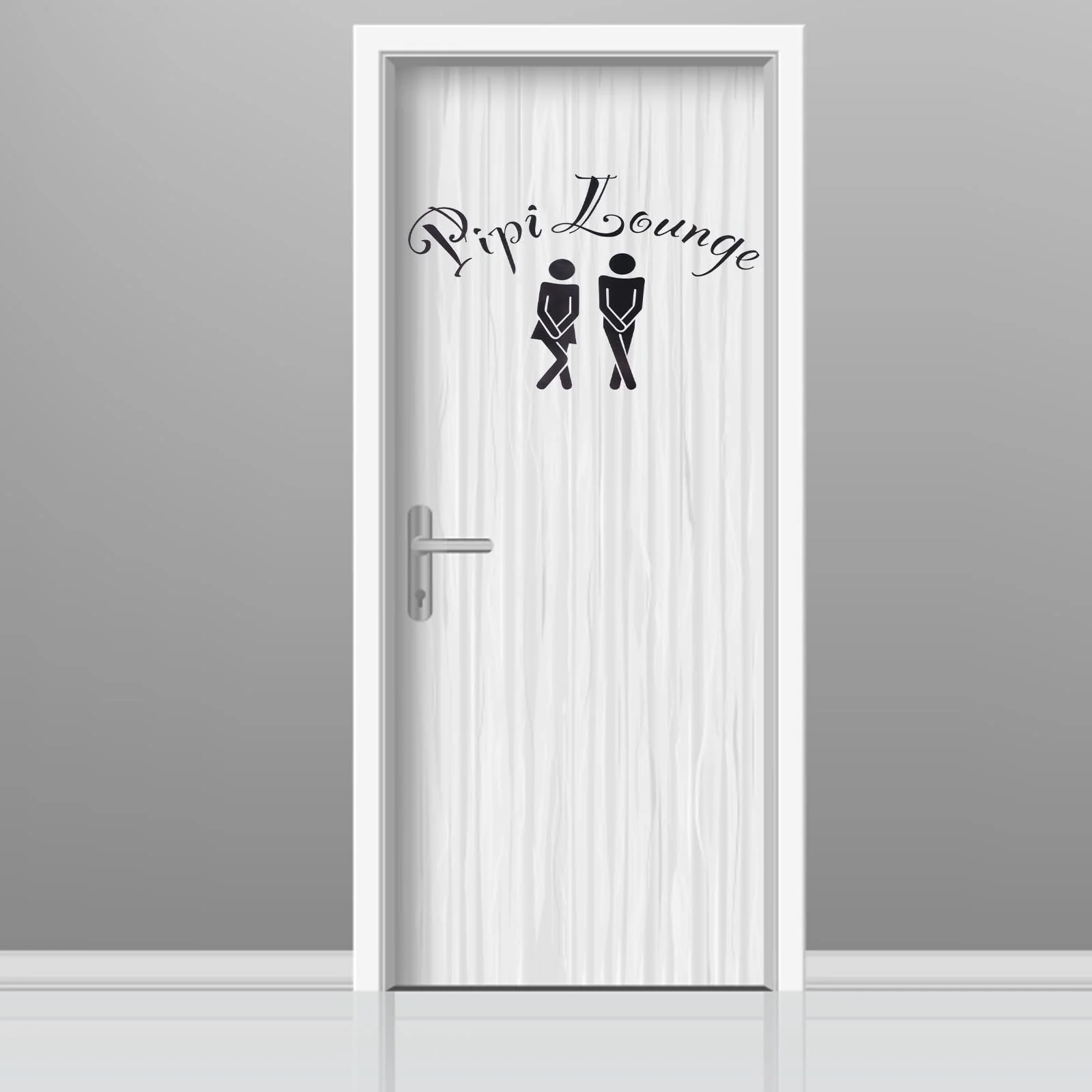 Набір з 2 наклейок на туалет Pipi Lounge Символи чоловіка та жінки Чорний, фото №2