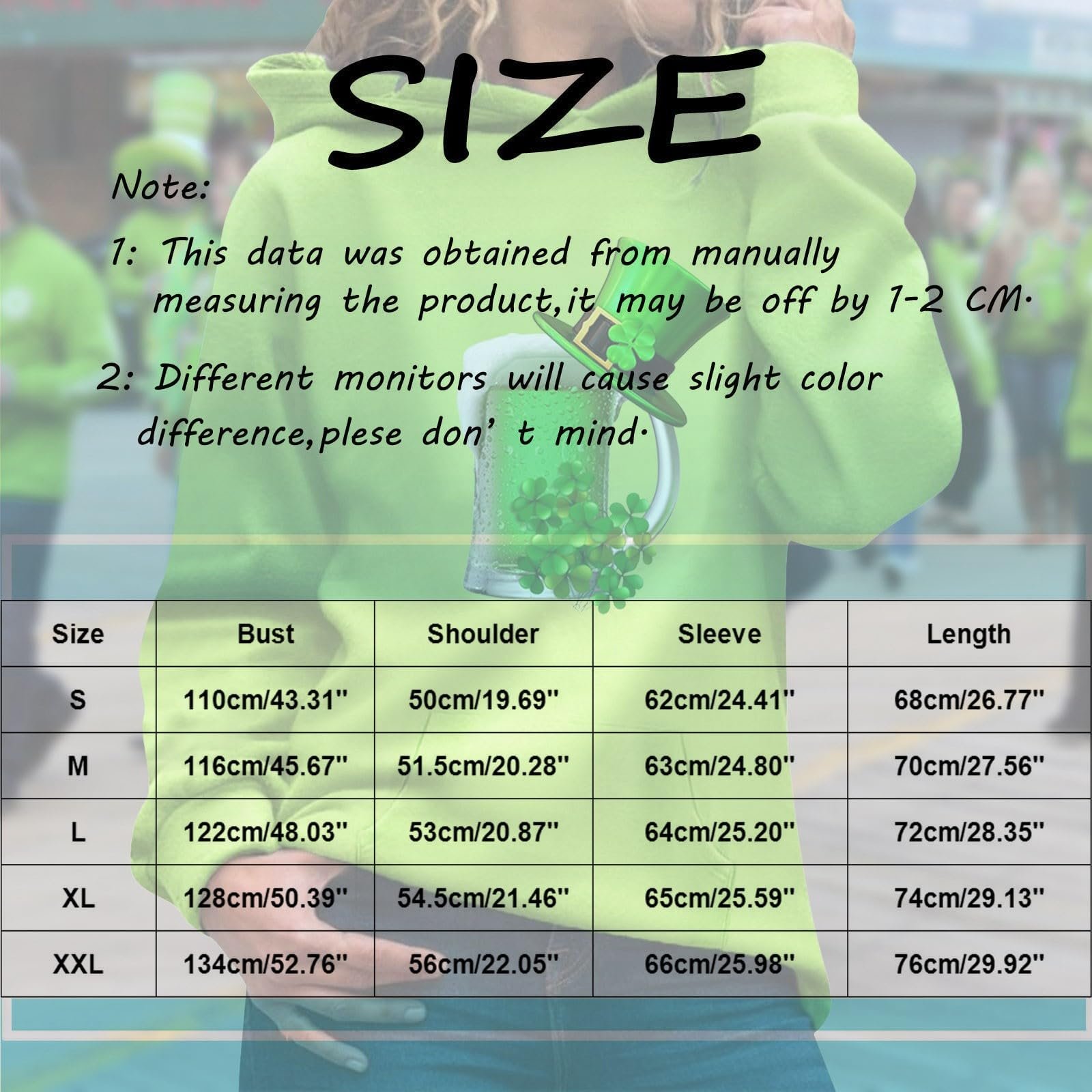 Худи Женское St. Patricks Day Зеленый, фото №4 Худи Женское St. Patricks Day Зеленый, фото №4