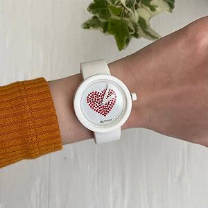 Женские силиконовые часы-конструктор actimer белый ремешок циферблат Red heart synthetic.ua - Фото 1