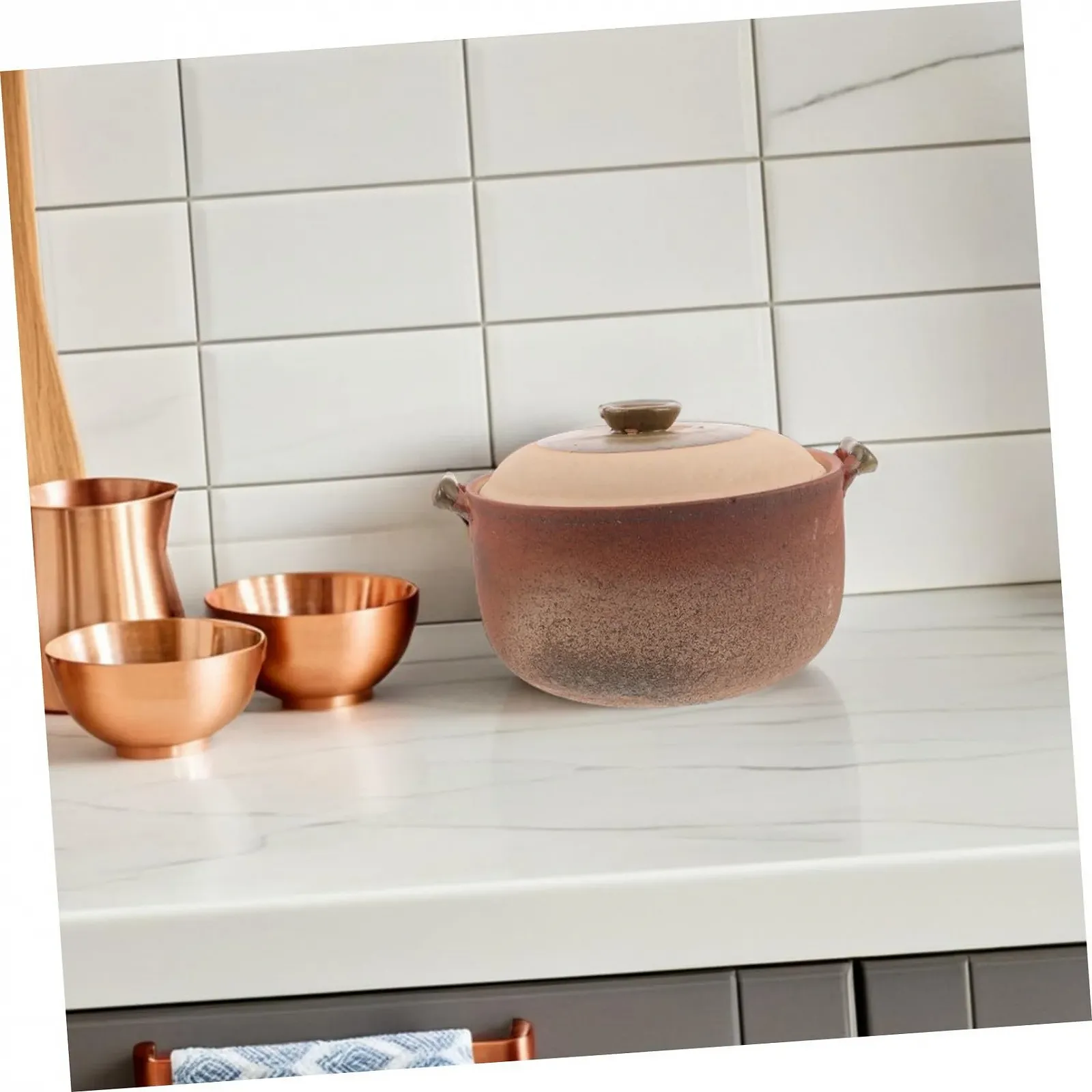 Горщик Terracotta традиційний китайський глиняний з ручкою для повільного приготування, фото №5