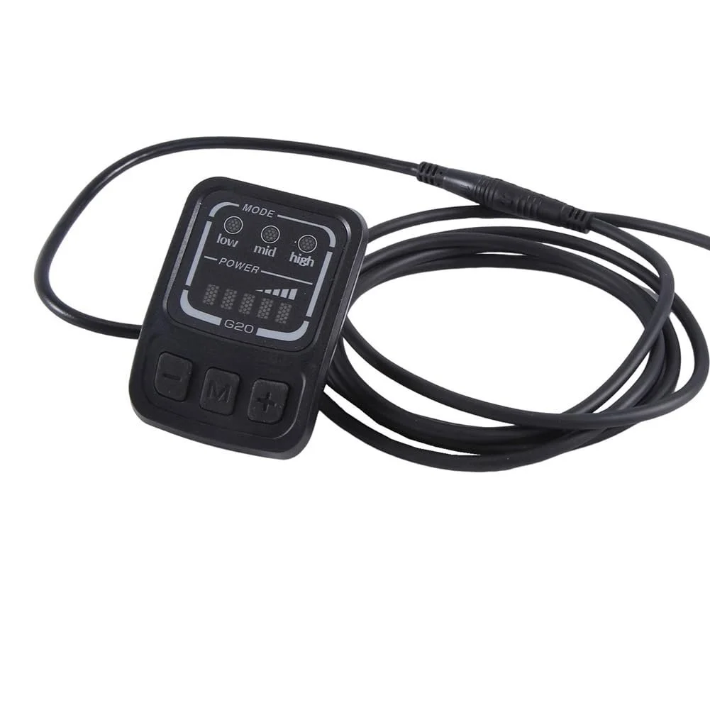 Дисплей для электровелосипеда G20 LCD 24V/36V/48V проводной SM разъем Black, фото №4