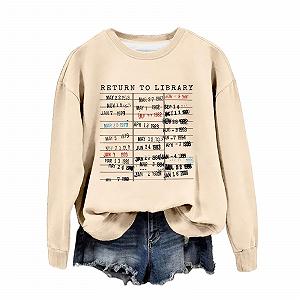 Рубашка Generisch Библиотека Женская Свитшот Графический Круглый вырез Любительниц Книг Читательница Библиотекарь Учительница Пуловер Топы 2025 - Фото 1