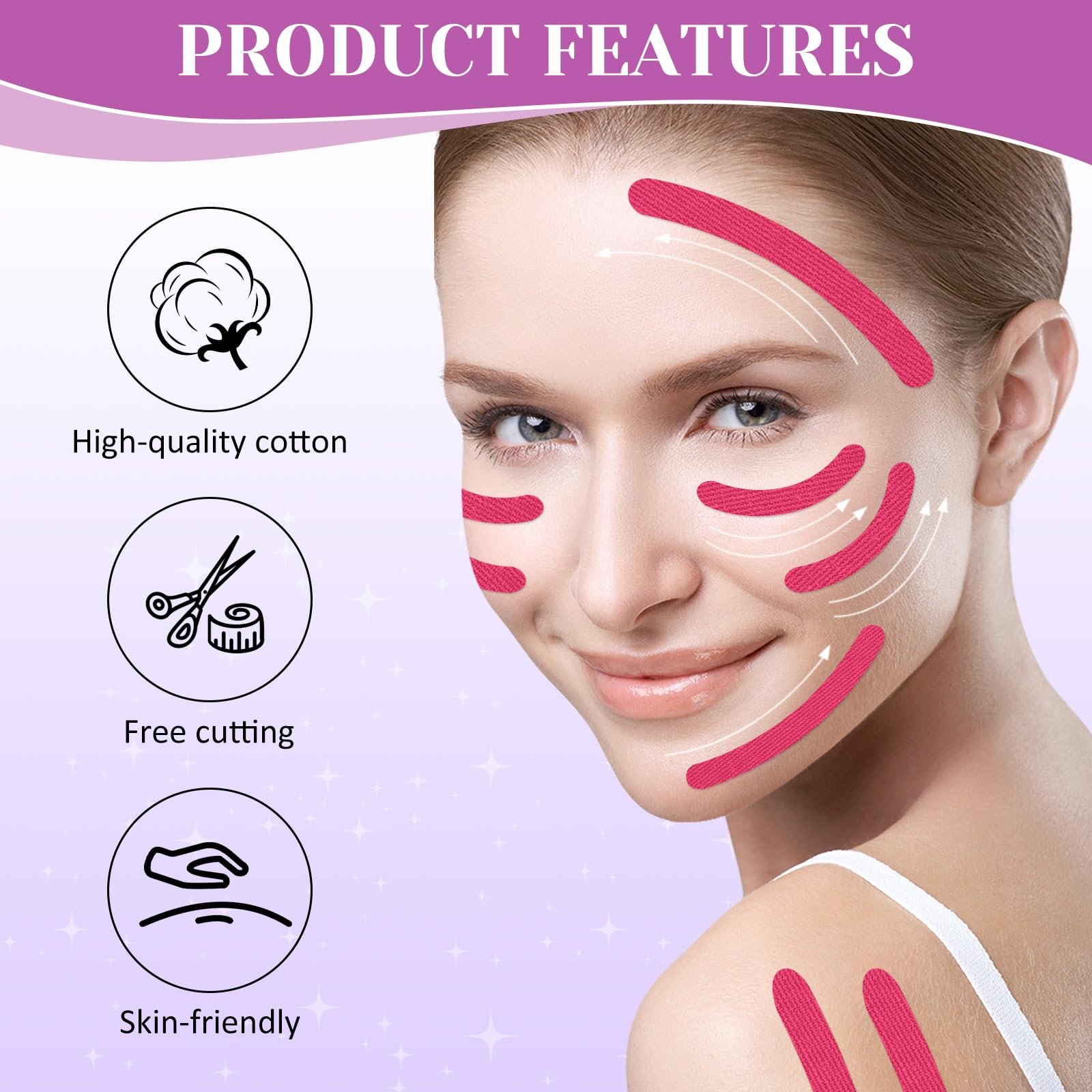 Стрічка для підтяжки обличчя TPTGIAR, 4 шт., патч проти зморшок, фото №3