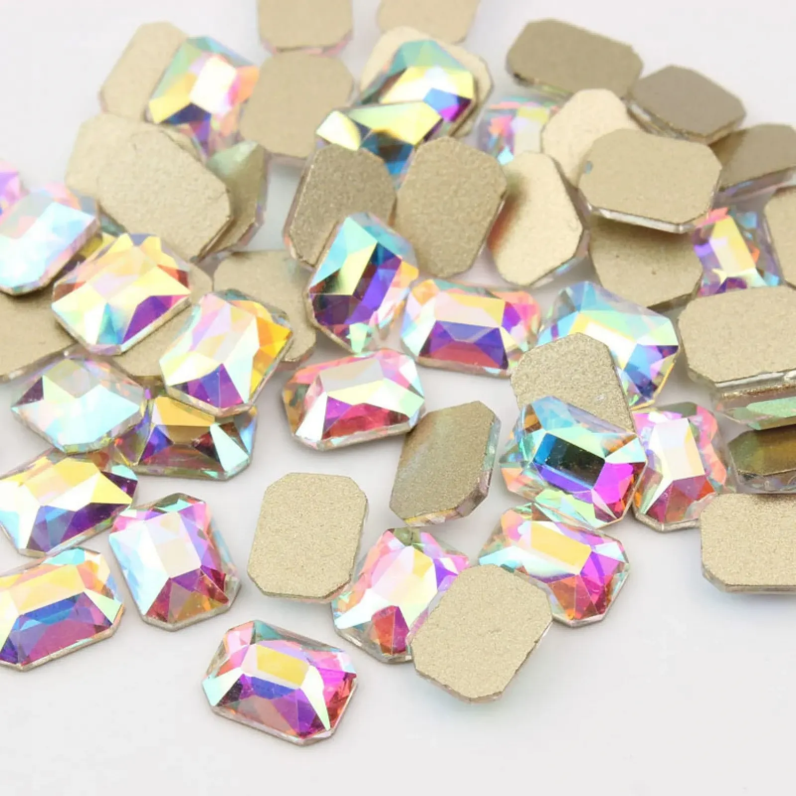 Прикраса Стрази 6 x 8 мм, прямокутні з пласким дном, 100 шт., фото №4