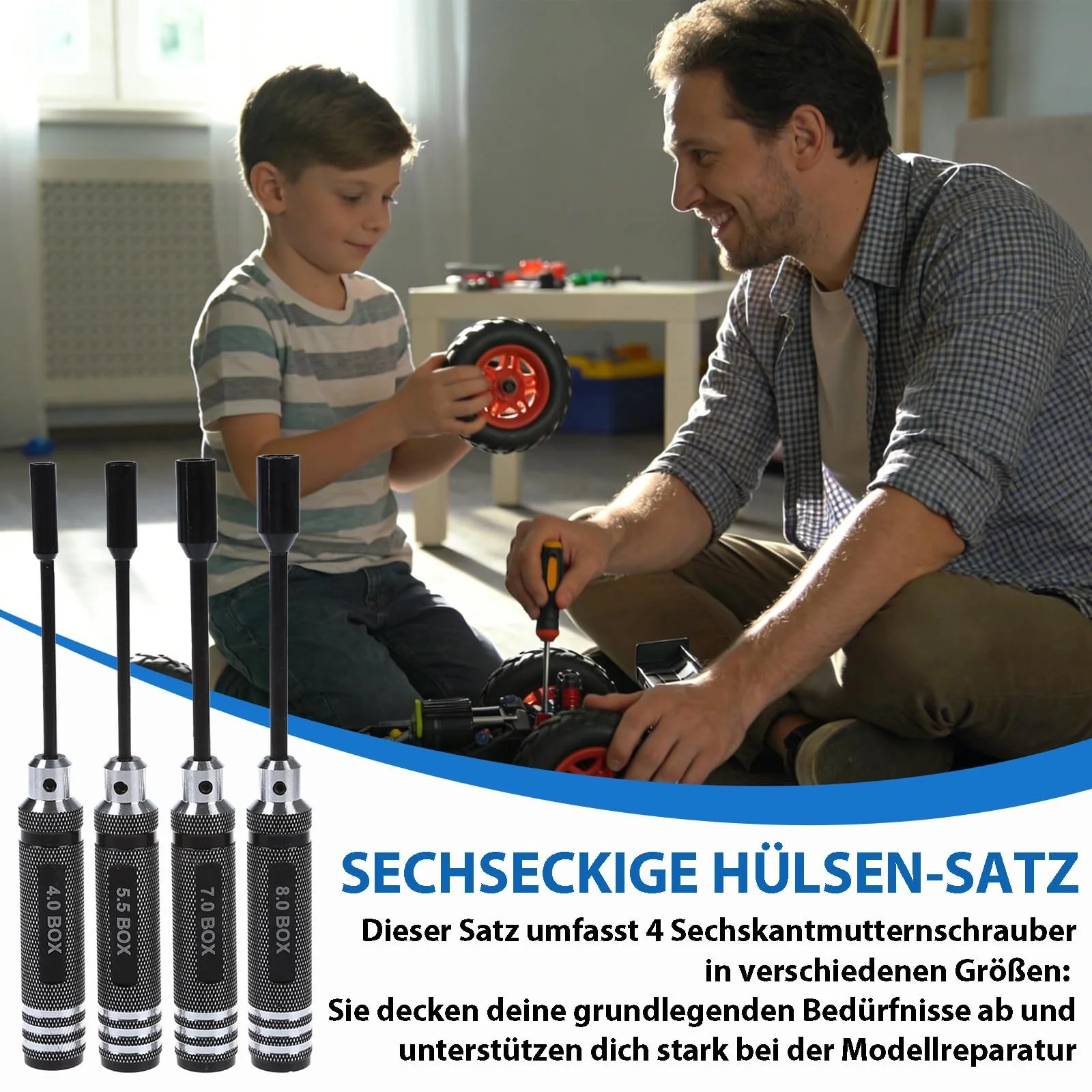 Набір шестигранних викруток для RC-моделей 4 шт. 4.0 мм 5.5 мм 7.0 мм 8.0 мм, фото №3