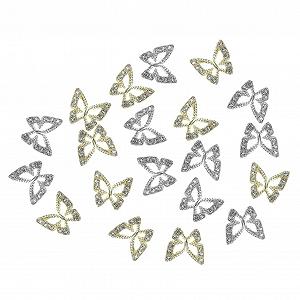 Прикраса для нігтів Метелик NOLITOY. зі стразами для весіль, вечірок та особливих випадків - Фото 1