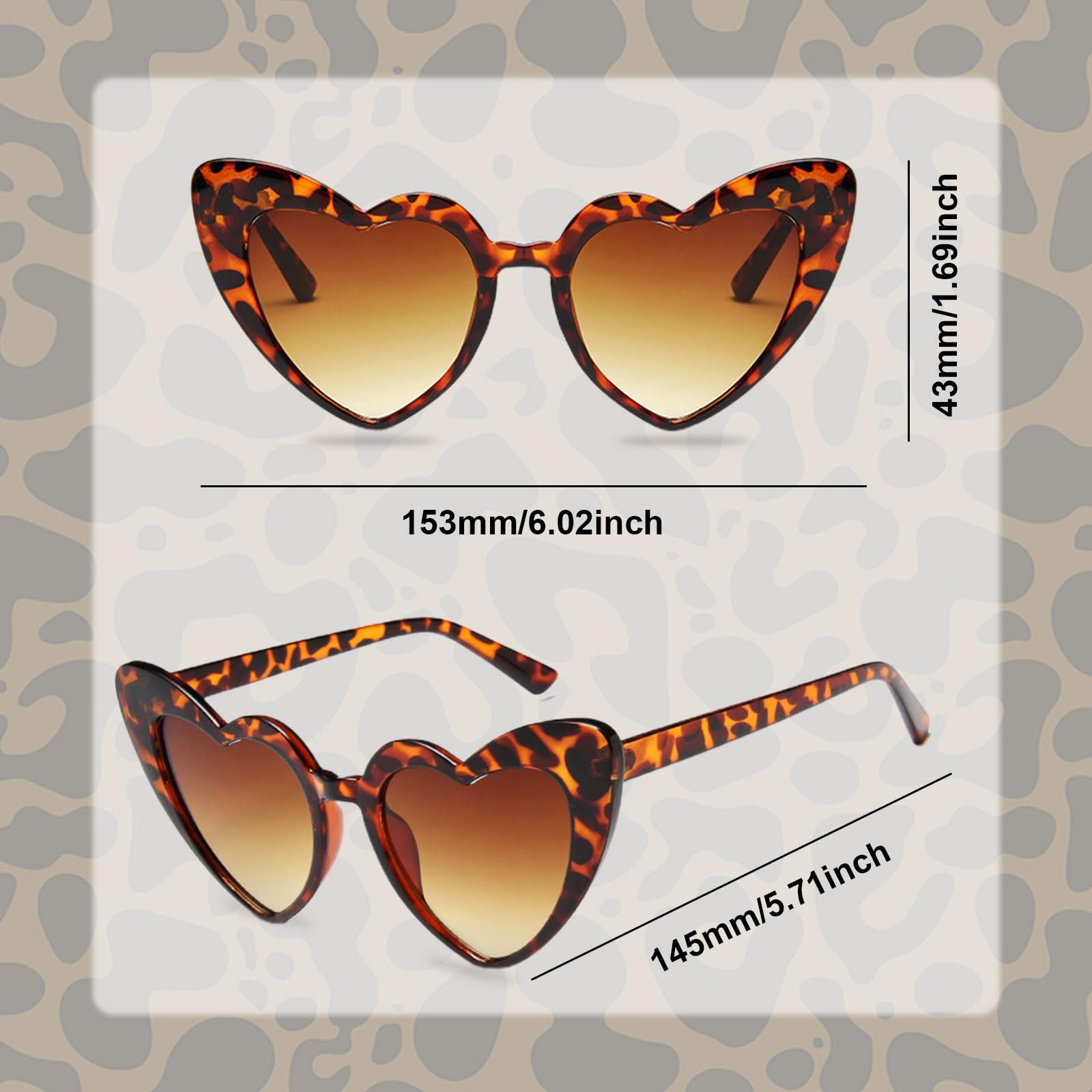 Сонцезахисні окуляри MIVAIUN у формі серця, 4 шт., фото №2