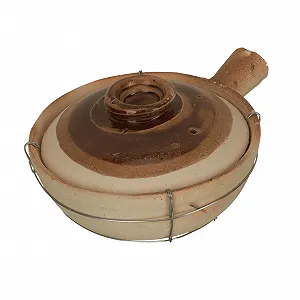 Горшок для приготовления пищи ERINGOGO глиняный с ручкой 0,5 л китайский стиль - Фото 1